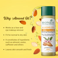 Biotique Almond Oil Soothing Face and Eye Makeup Cleanser for Normal To Dry Skin