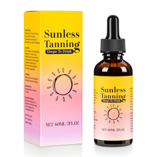 Generic Sunless Tanning Drops To Drink, Oral Tanning Drops for Face and Body, Gradual Bronzing Effect, Promotes Skin Health and Pigmentation, Deeply Moisturizes Skin, for All Skin Types(60 ml)