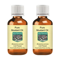 DEVPRAYAG Devprayag Pure Mustard Oil (Brassica juncea) Natural Therapeutic Grade Cold Pressed (Pack of Two) 100ml x 2 (6.76 oz)