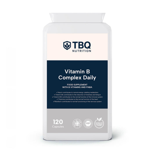 TBQ Nutrition Vitamin B Complex | 6 Months Supply | with B1, B2, B3, B5, B6, B7, B9, B12 & PABA | Contributes to Energy, Nervous System Function & Metabolism | UK-Made