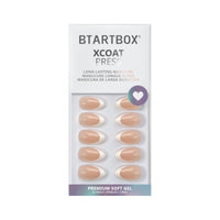 BTArtbox Press on Nails - Short Almond French Tip False Nails with Glue, 32Pcs Soft Gel Fake Nail in 16 Sizes, Reusable Semi-Transparent Stick on Nails for Women, White French