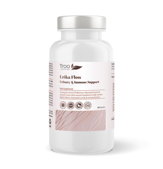 Troo Health Care Urika Flow Urinary Bladder Biofilm Support 60 Capsules - D-Mannose, Digestive Enzymes and Selected Botanicals for Systemic Urinary, Bladder Wall and Immune Support