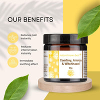 Nature Knows Best Comfrey, Arnica, Witch Hazel and Vitamin E Balm (Pack of 3) | 3 x 60g of Premium Muscle Balm with Comfrey, Arnica, Witch Hazel and Vitamin E