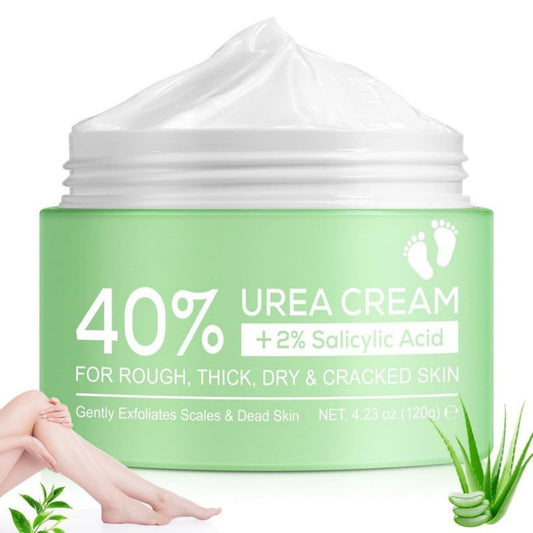 HERBINSOLS 40% Urea Cream - Foot Cream for Cracked Heels and Dry Skin - Ultra Moisturizing Urea Foot Cream Plus 2% Salicylic Acid - Foot Moisturiser For Callous Removal and Soften, 150g