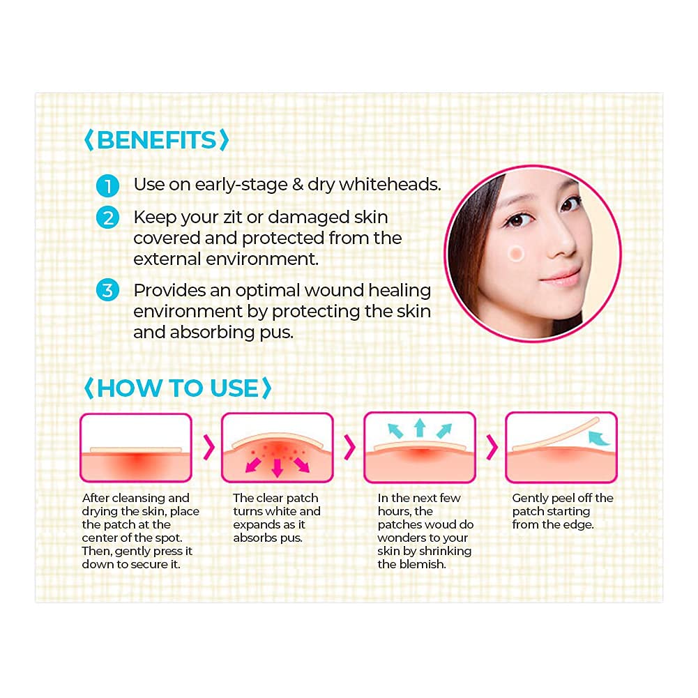 Acne Cover Spot Patch for Olive Young Care Plus Spot Patch (102ea) Acne Spot Pimple Absorbing Cover Patch, Moist Wound Dressing for Skin Trouble Acne Pimple Care Hydrocolloid Patch (102ea x 4packs)