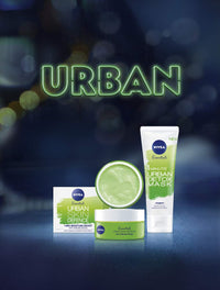 NIVEA 3-IN-1 Urban Skin Detox Clay Wash, 150ml, Detoxing Face Mask for All Skin Types, Face Wash, Natural Clay Mask with Black Rice & Green Tea Extract.