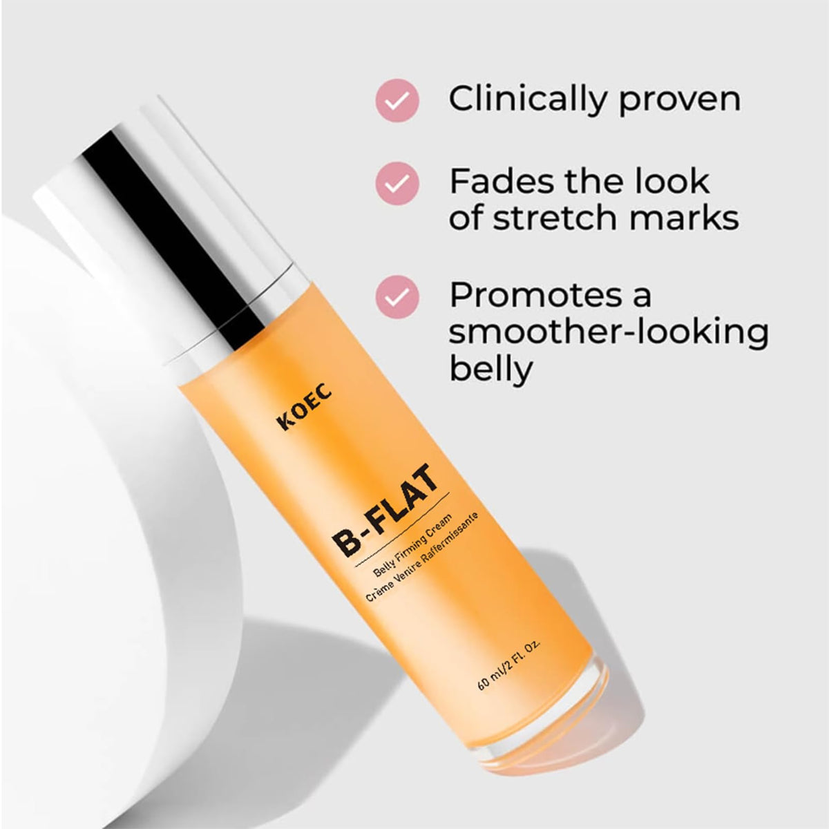 INSKIN B Flat Belly Firming Cream - Skin Firming and Tightening Body Cream Skin Tightening Moisturizing Body Tightening Crea-m for Tummy, Thighs, Arms, Butt - Stretch Mark
