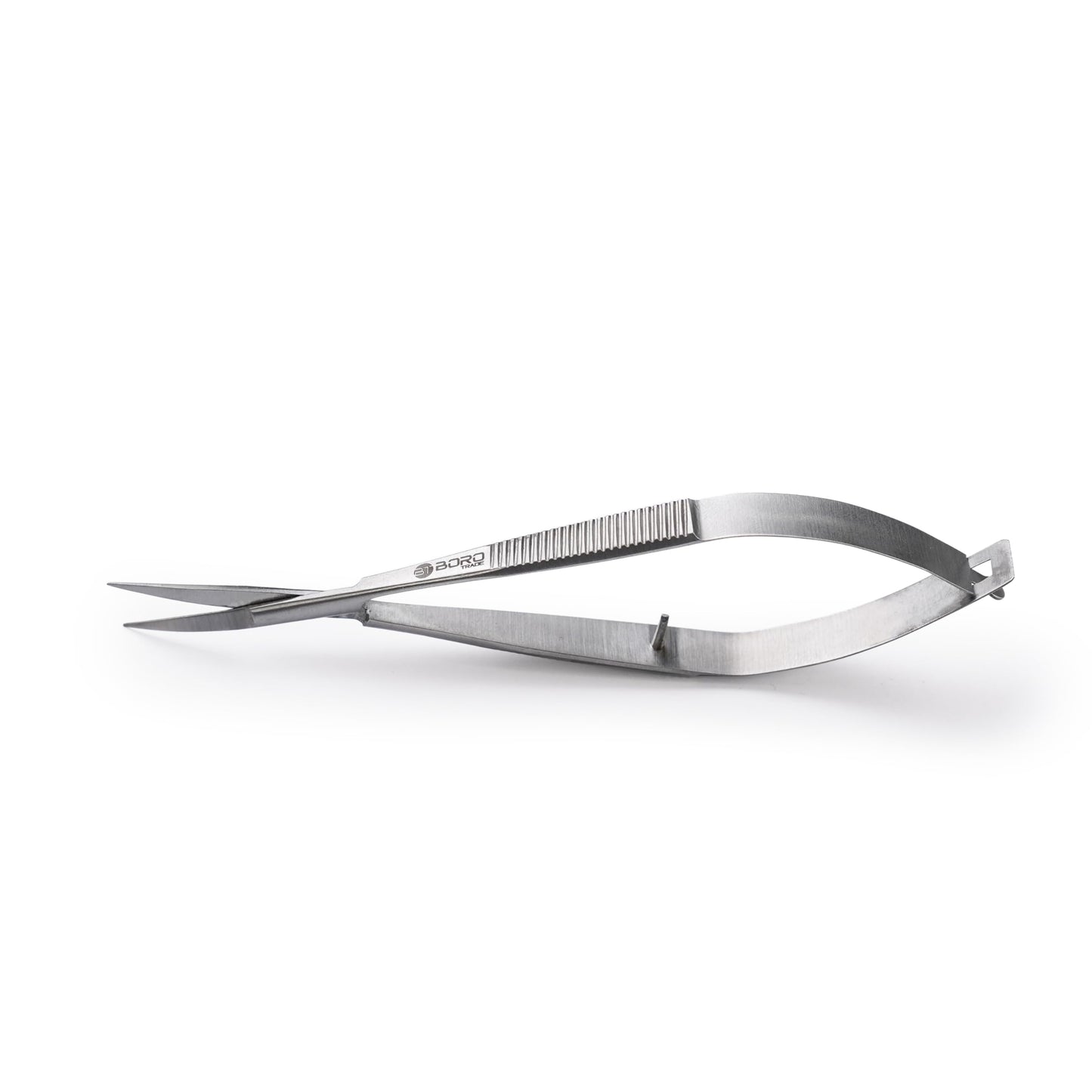 BORO Trade Cuticle Scissors Extra Fine Curved Grooming Shears Professional Precise Pointed Tip for Eyebrow Eyelash Trim Nail and Dry Skin Grooming Scissor Beauty Scissors for Manicure Pedicure Women Men(Silver)