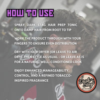 Dark Stag Hair Prep Tonic, Professional Product for Men, Conditions Hair, Enhances Hair, Sprayable Formula, 200ml