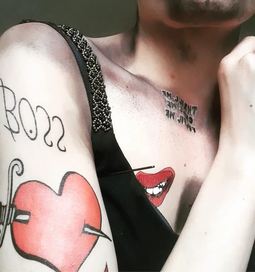 Top Tats The Rocky Horror Show Temporary Tattoos FANCY DRESS Frank N Furter BOSS Halloween Costume Tattoos