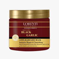 Lorenti Deep Conditioning Hair Mask 500 ml | For Dry, Damaged, Dense & Frizzed Hair | Contains Vitamin B7 & Proteins to Balance & Moisturize Hair | 16.9 Fl Oz (Black Garlic)