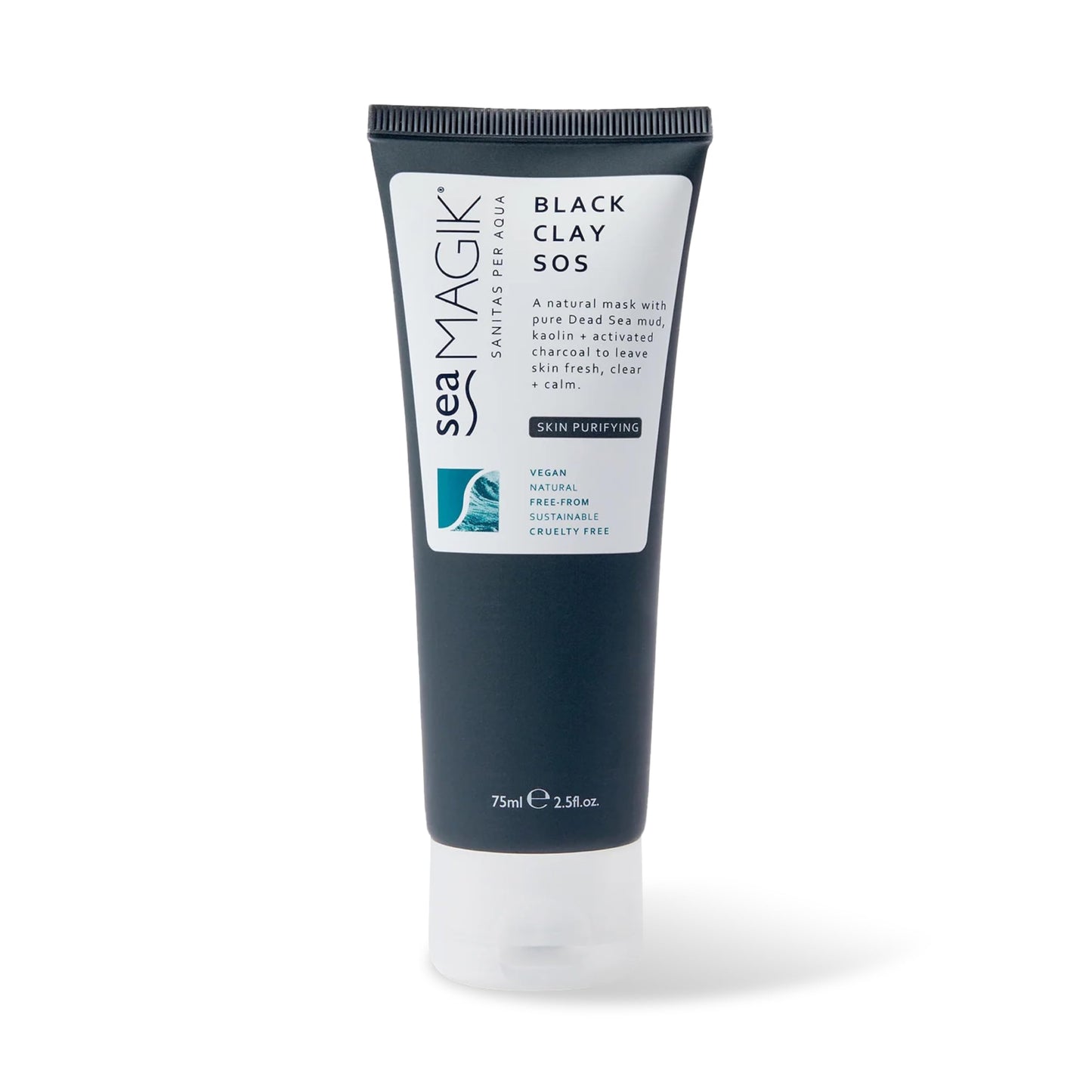 Sea Magik Black Clay SOS Natural Dead Sea Mud Mask for brightening dull skin.