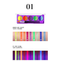 YUDDUO 10 Colors Face Painting Kit With 2 Paint Brushes, Body Paint, Glow in the Dark Face Paint, Water-Based Face Paint For Halloween Party Cosplay Clown Sfx Makeup (02)