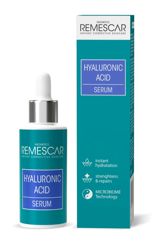 Remescar Hyaluronic Acid Serum for Face 30ml - Intense Moisturising Complex for Skin Hydration for Beautiful & Healthy Skin - Face Serum with Hyaluronic Acid - Reduce Fine Lines & Wrinkles