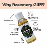 ProTech Rosemary Essential Oil 60 ML, 100% Pure & Natural, Stimulates Hair Growth for Men and Women, Moisturizes Skin, Scalp Nourishes, Treat Dry & Damaged Hair, Target Hair Loss, Paraben Free