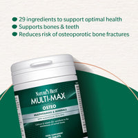 NATURE'S BEST Nature's Best Multi-Max Osteo Multivitamin for Bones - with Vitamin C, D, Magnesium, Calcium - Comprehensive Bone Health Support - UK Made - 90 Tablets (Over 1 Month's Supply)