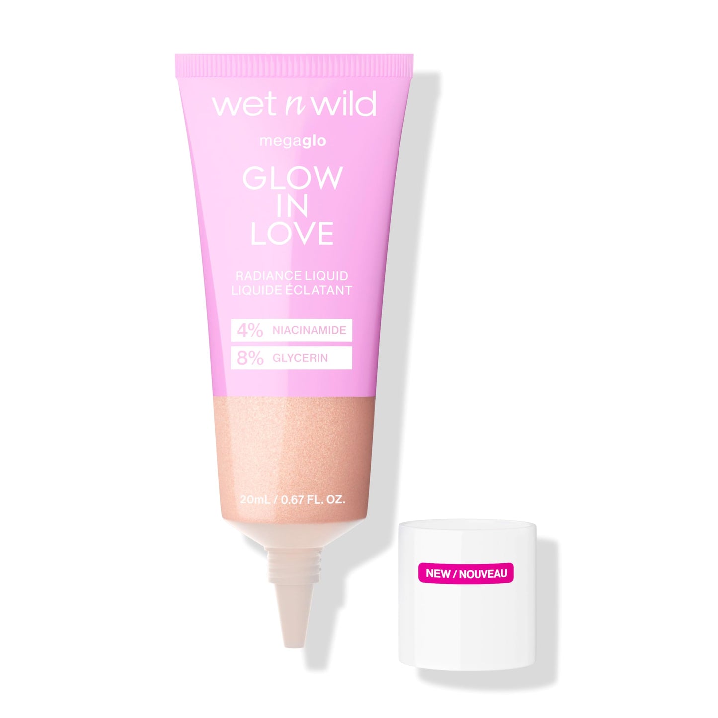 Wet n Wild Mega Glo 'Glow in Love', Liquid Hightlighter Enriched with Niacinamide and Vitamin E for a Natural Glow, Illuminating Drops with Buildable and Lightweight Formula