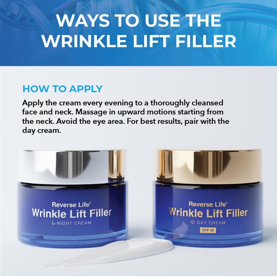 Reverse Life - Day Cream - Face Moisturiser, Anti Ageing Face Cream, Day Face Cream for Mature Skin - Face Cream for Wrinkles with Lifting and Filling Properties - 50ml