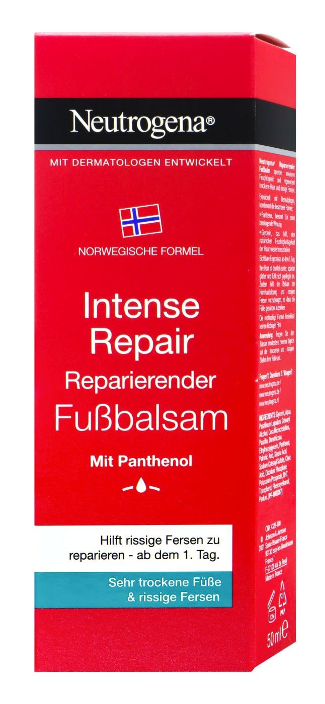 Neutrogena Norwegian Formula Cracked Ointment, Foot Care Ointment for Feet with Glycerin & Panthenol for Cracked, Rough & Dry Feet (3 x 50 ml)