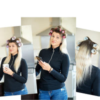 LIDOUK Hair Rollers Self Holding Rollers Gripping Sticky Rollers Self Grip Salon Hairdressing Curlers DIY Curling Tool（10 Packs）pink