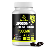 SanteAus Liposomal Turkesterone Capsules 1500mg Supplement, Max Strength Ajuga Turkestanica Extract, Standardized to 20% Turkesterone, Optimal Absorption, Muscle Growth & Recovery, Gluten Free, Fillers Free