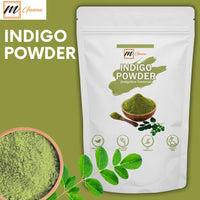 mGanna 100% Natural Indigo Powder for Hair Dye and Coloring 0.50 LBS 227 GMS | No Sulfates | No PPD or Any Chemicals for Healthy Hair Care