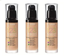 3 x Bourjois Paris 123 Perfect Foundation 30ml New & - 52 Vanilla