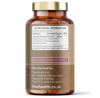 Tiger Milk Mushroom - 120 Capsules - 450mg Extract - LiGNO TM02® - >30% Polysaccharides - Lignosus rhinocerus - GMP - Vegan Supplement - No Synthetic Additives - Time Health