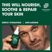 Shakeup Cosmetics Mens Anti Ageing Skincare Set - Eye Cream and Face Serum Gift Set for Men - Targets Wrinkles, Dark Circles and Fine Lines - Vegan Made in UK, Gift for Him