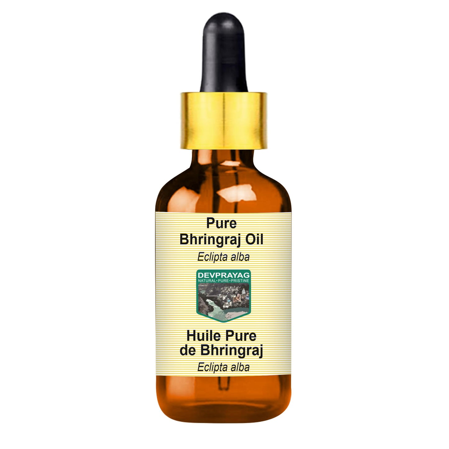 DEVPRAYAG Devprayag Pure Bhringraj Oil (Eclipta alba) with Glass Dropper Natural Therapeutic Grade 5ml (0.16 oz)