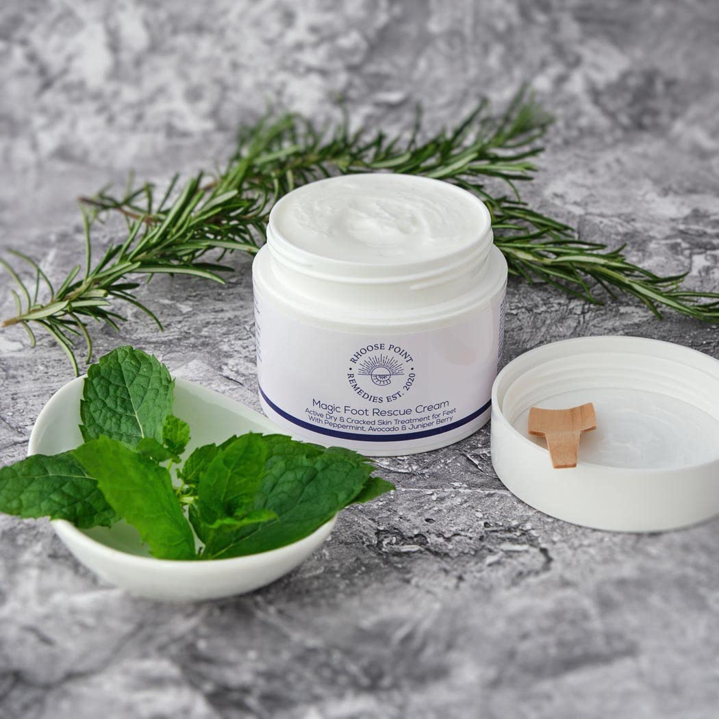 Rhoose Point Remedies Foot Cream for Very Dry Feet Softens & Prevents Dry Rough Skin 100g Vegan Friendly | Cooling Peppermint Foot Rescue Cream Intensive Cracked Skin Treatment for Feet Professional Cracked Heel Repair