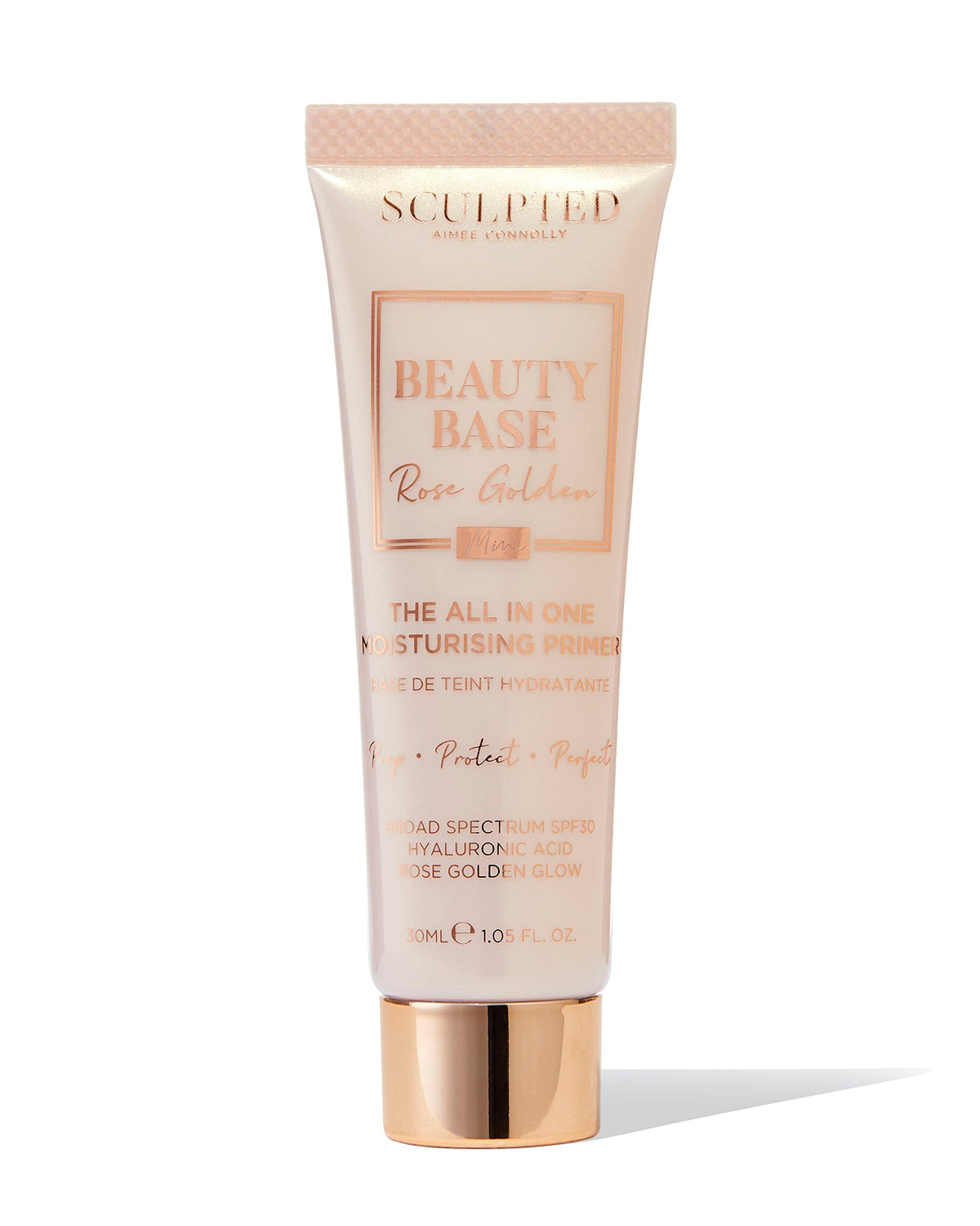 SCULPTED by Aimee Connolly Beauty Base Mini Rose Golden 3-in-1 Primer from Sculpted by Aimee (Rose Golden) - 30ml Travel-Friendly, Moisturising Primer with SPF 30 - Prep, Protect & Perfect your Skin