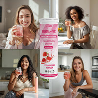 Ayaani Glow Glutathione & Vitamin C Effervescent Tablets - 500mg Each, Sugar-Free Antioxidant Drink for Skin Brightening & Glowing Skin, Strawberry Flavour, 20 Vegan Tablets