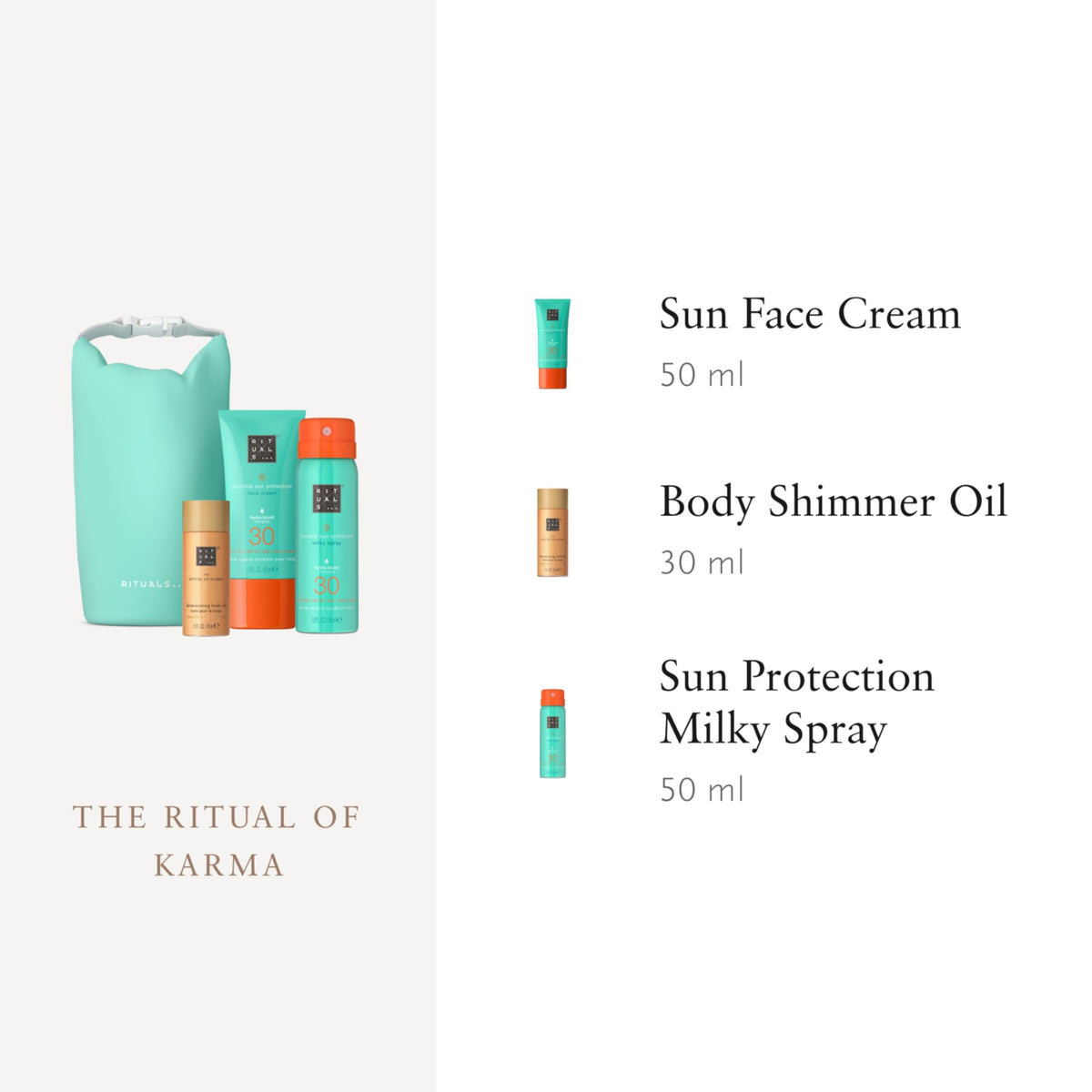 RITUALS The Ritual of Karma Sun Care Trio, SPF 30, Bath Gift Set