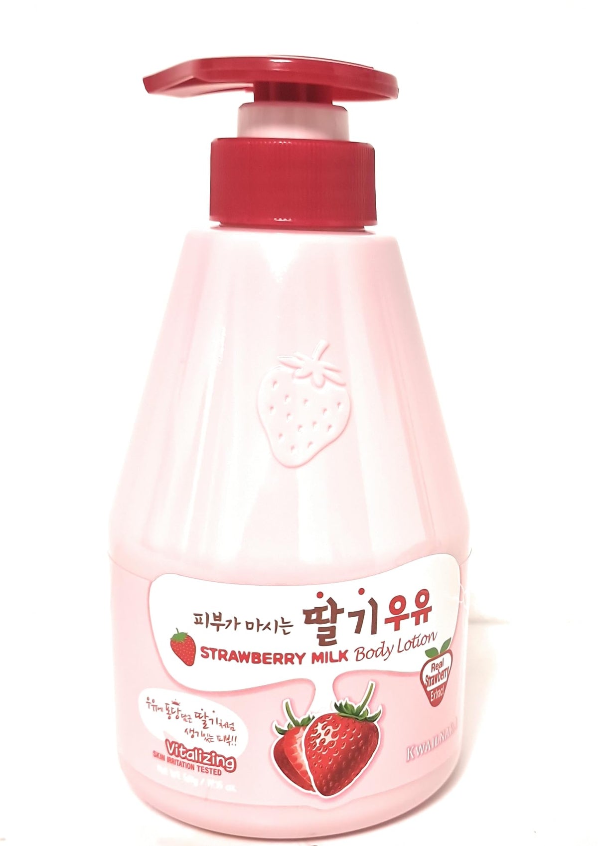 NAVIC DIRECT KWAILNARA Strawberry Milk Vitalizing Body Lotion 560g – Hydrating Moisturising Body Lotion with Milk Protein – Soft Smooth Skin Daily Body Care – Korean Skincare Lotion for Dry Skin
