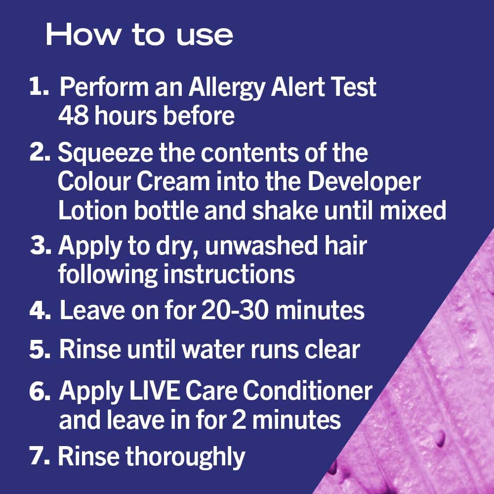 Schwarzkopf LIVE Intense Colour, Long Lasting Permanent Purple Hair Dye, With Built-In Vibrancy Serum, Up To 50% Grey Coverage, Cyber Purple 046