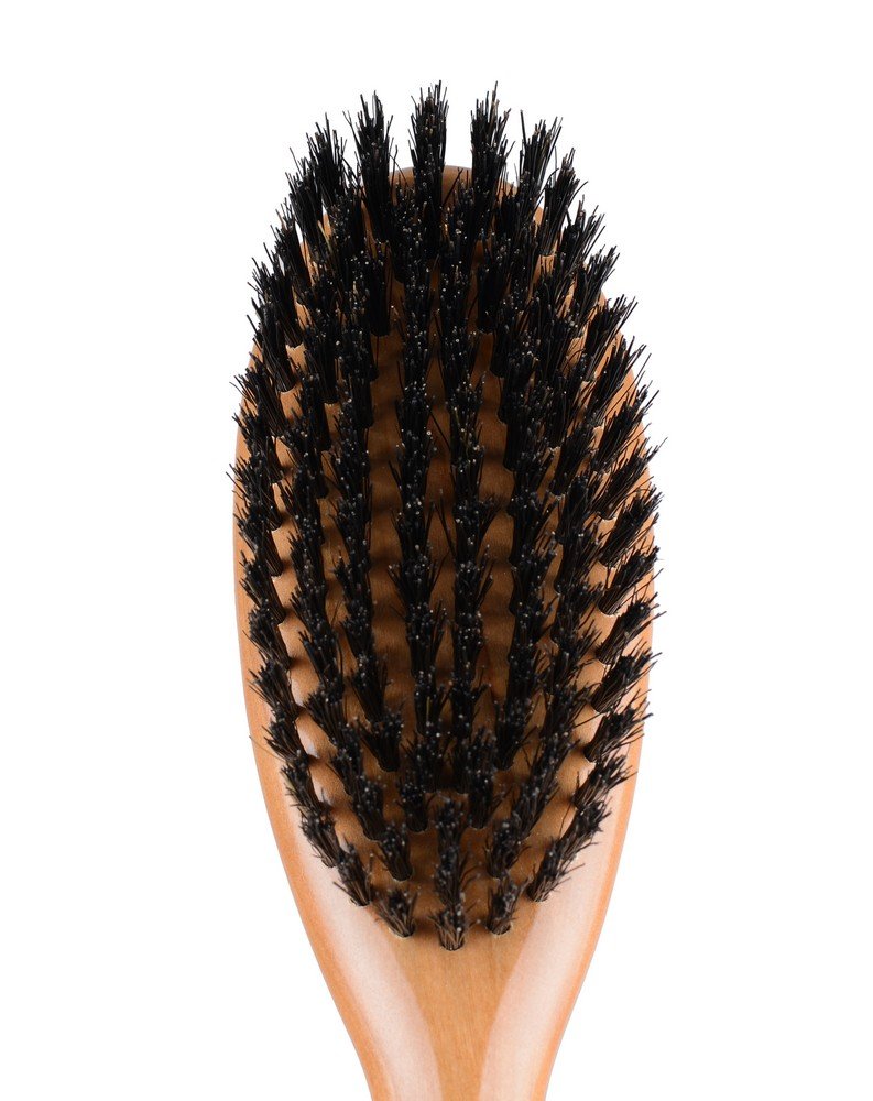KENT Kent Brushes Finest Oval Cherry Wood Black Bristle Brush for Ladies