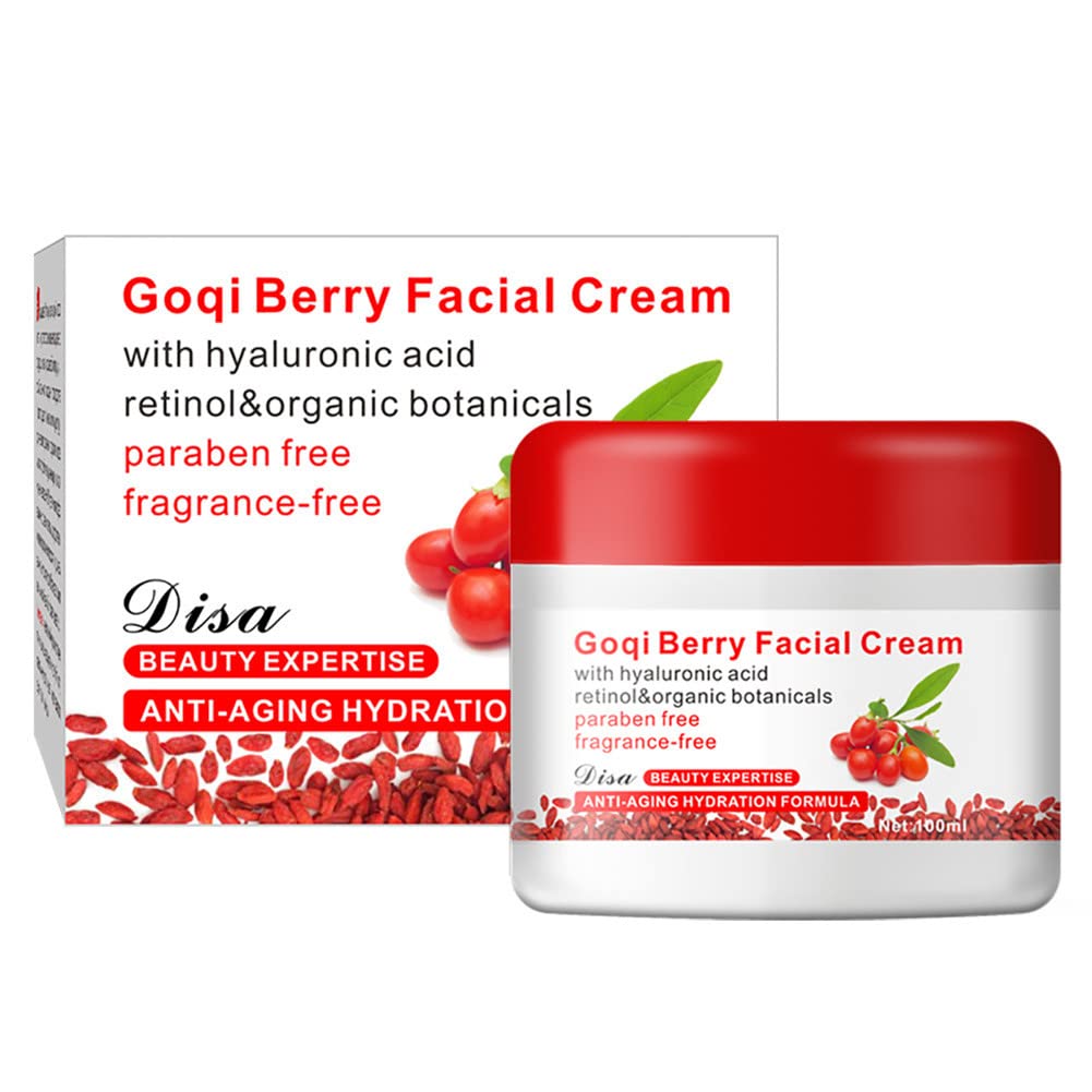 Wolfberry Facial Cream Anti-oxidant improve Tone Face Cream Hyaluronic Acid Moisturizing Anti-aging Firming Goji Berry Cream