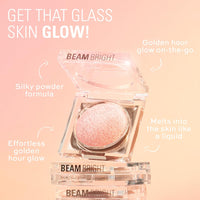 Revolution Beauty London Makeup Revolution Beam Bright Highlighter, All Over Face Glow, Powder To Liquid Formula, 5 Different Shades, Pink Seduction