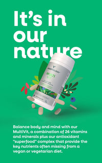 VEGETOLOGY Vegetology MultiVit Vegan Multivitamins w/26 Vitamin & Mineral Supplements – Vitamin Supplements for Metabolic, Brain Function & Immune Support – Multivitamin for Women, Men & Children