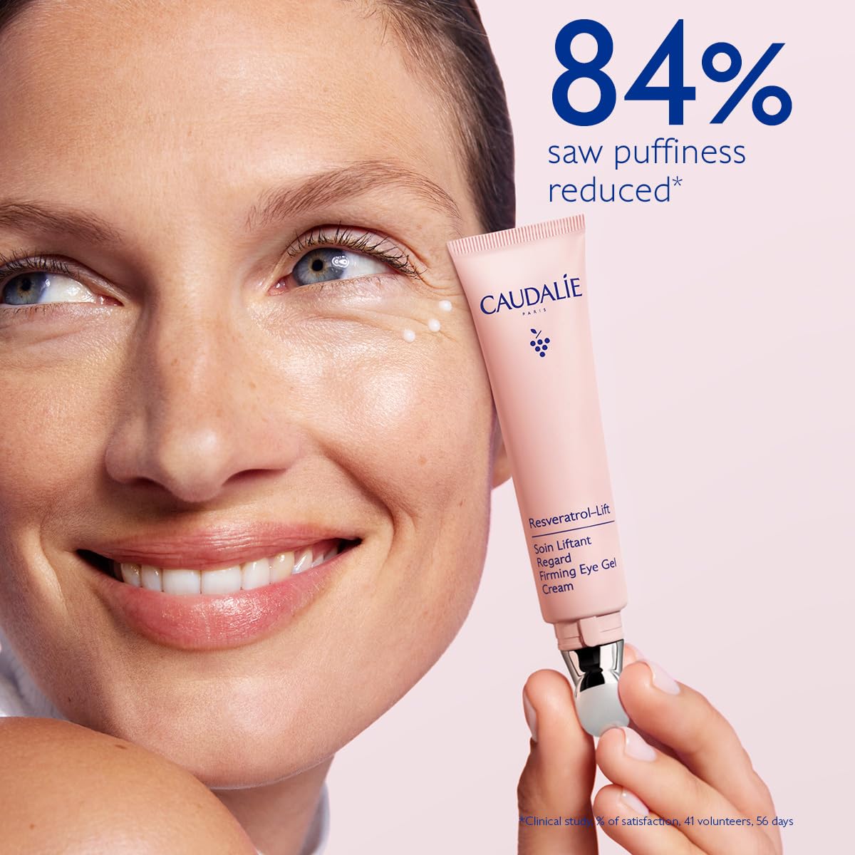 Caudalie Resveratrol-Lift Firming Eye Gel Cream – Reduces Puffiness and Dark Circles, Vegan Collagen 1, Fragrance-Free, 97% Natural-Origin Ingredients, Vegan, 15 mL