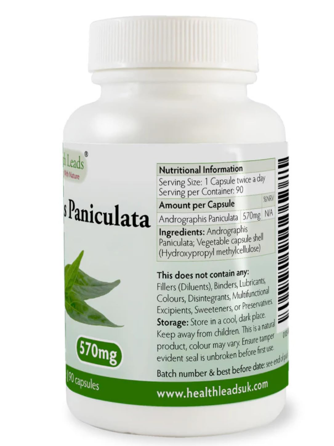Health Leads ...Working With Nature Andrographis Paniculata 570mg x 90 Capsules