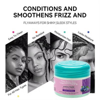 Sulayla Beauty Blueberry Edge Control Extra Hold, 150 grams, for Sleek Smooth Styles, with Jojoba Oil, Ginger Extract, Castor Oil, Biotin, Coconut Oil & Honey Extract
