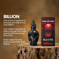 Beard and Bones Beard & Bones 60ml Beard Oil for Men | Nut Free | Glass Skull (Billion)