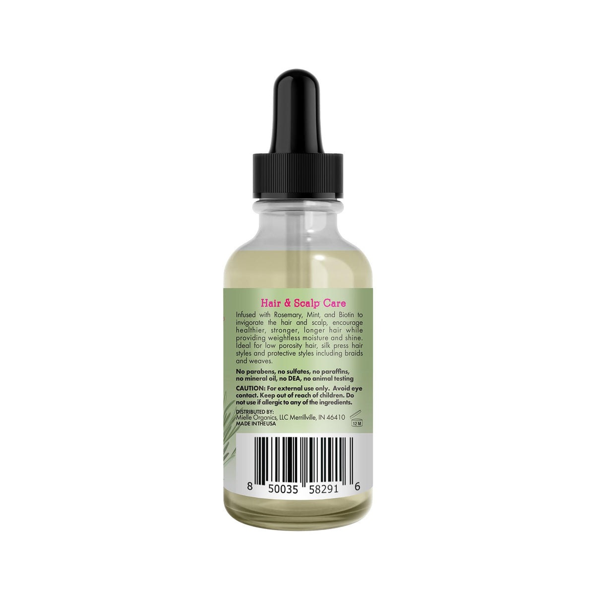 Mielle Organics Mielle Rosemary Mint Light Scalp & Hair Strengthening Oil, 2 Ounce