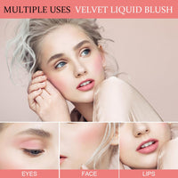 LOPHE 3 Pcs Liquid Blush for Cheeks, Soft Cream Liquid Blush Stick With Fine Glitter, Natural-Looking Face Cheek Tint Blush Makeup, Long Lasting Blendable Lightweight Moisturizing Beauty Makeup