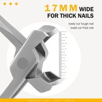BEZOX Nail Clippers -Large Toenail Clippers for Thick Nails with 17mm Wide Jaw Opening with Nail File, Sharp Curved Blade Finger Nail Clippers, Heavy Duty Nail Cutter Trimmer for Men Seniors