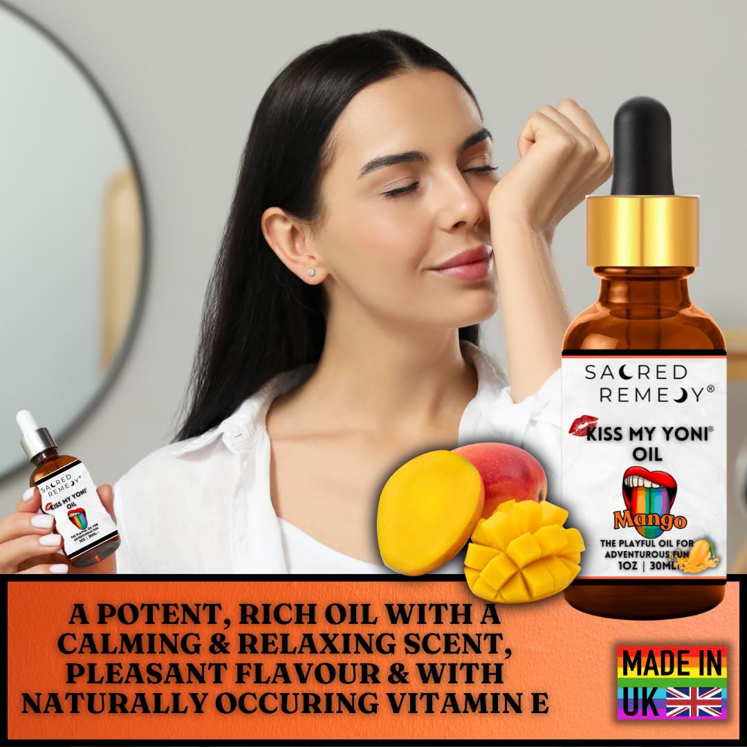 KMY Tropical Mango Yoni Oil – Premium Aromatic Body & Sensitive Area Moisturizer. Targeted Relief for Thigh Chafing and Dryness. Food-Grade, PH-Balanced Vegan Skincare [30ml]