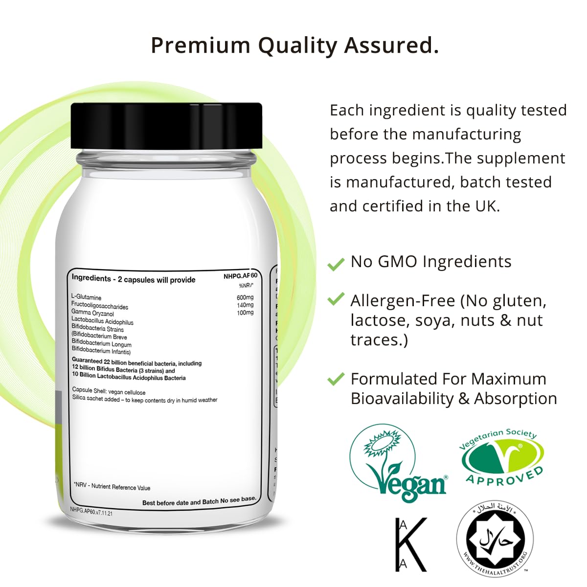 Natural Health Practice Advanced Probiotic (60 Capsules) Maintain Digestive Health & Support Immune System