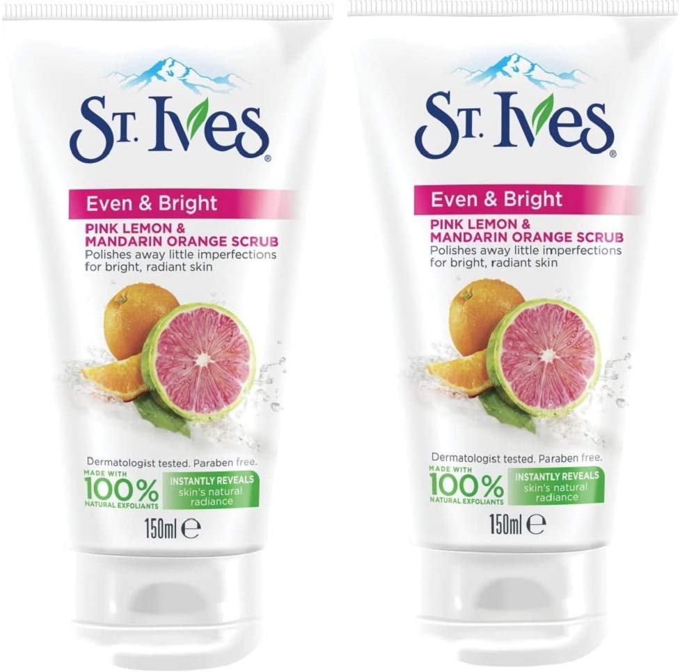 Unilever St. Ives Even & Bright Pink Lemon & Orange Scrub, 150ml 2 Pack